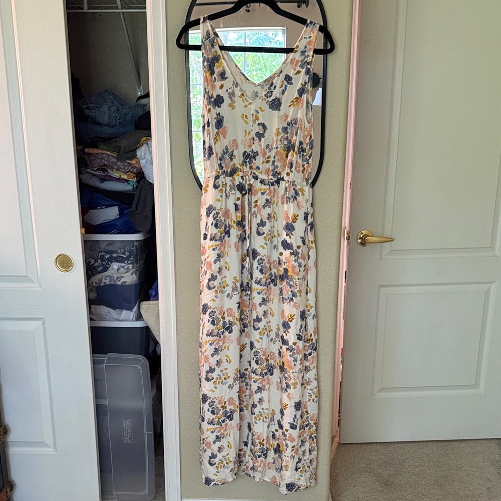 Lucky Brand Floral V-Neck Maxi Dress